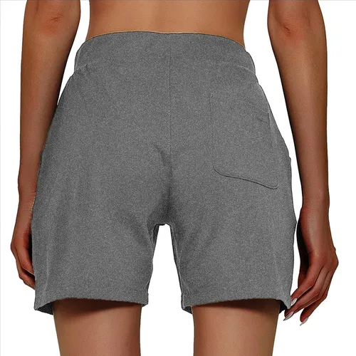Vista 3 de HARTPOR Pantalones cortos de algodón para mujer, de 5 pulgadas, para gimnasio, entrenamiento, fitness, ropa deportiva, para descansar
