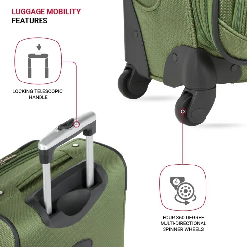 Vista 218 de SwissGear - Equipaje suave expandible Sion con ruedas, Negro