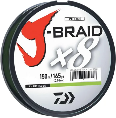 Vista 6 de Daiwa J-Braid Línea trenzada redonda tejida de 8 filamentos, 150 m