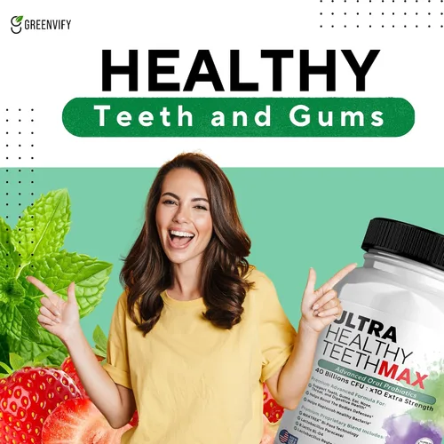 Vista 9 de Suplemento probiótico Ultra Healthy Teeth Max, 40 mil millones de UFC, 60 cápsulas, fórmula avanzada de salud bucal (1)