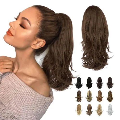 Vista 27 de SOFEIYAN Extensión de Cola de Caballo de 13" Larga y Rizada con Clip en Garra, Extensión de Cabello Sintético de Aspecto Natural para Mujeres