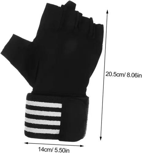 Vista 2 de Anti-Skid Half-Finger Workout Gloves for Men and Women Breathable Fitness Gloves with Sweat Absorption for Outdoor Cycling Weightlifting and Gym