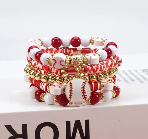 Vista 3 de Ardorchid Pulseras de Halloween para Mujeres Calabaza Fantasma Esqueleto Murciélago Calavera con Cuentas Apilables Elásticas Rugby Acción de Gracias