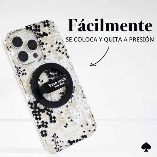 Vista 4 de Kate Spade New York Agarre magnético para móvil con asa - Desmontable y plegable - Negro