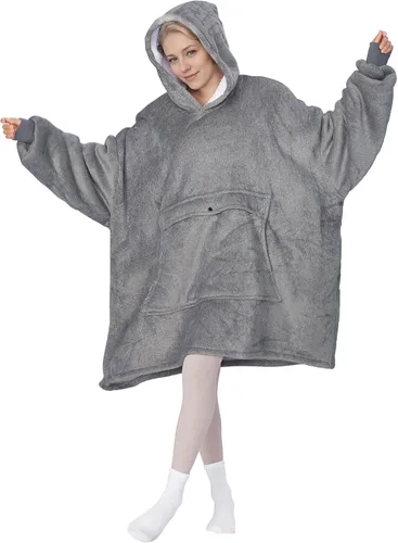Vista 49 de Tirrinia - Sudadera con capucha de gran tamaño, manta de sherpa cómoda, reversible, gigante, para adultos, hombres, mujeres, adolescentes, esposa