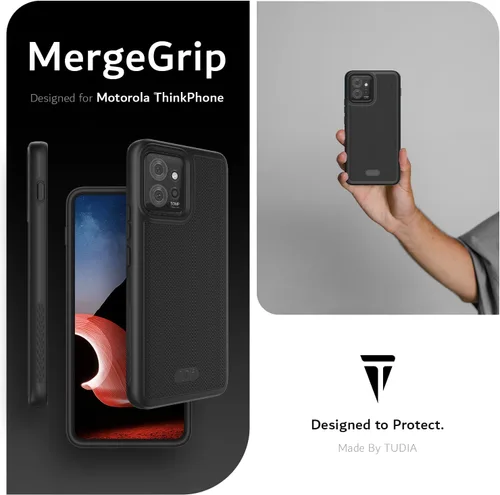 Vista 7 de TUDIA DualShield Grip - Funda protectora diseñada para Motorola ThinkPhone (2023), [MergeGrip] de doble capa a prueba de golpes, delgada, de grado