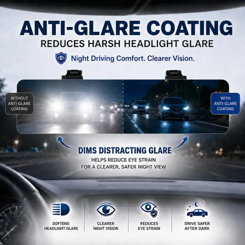 Vista 4 de SkycropHD Espejo retrovisor antirreflejo sin marco, espejo panorámico de gran angular interior, elimina puntos ciegos para automóvil, SUV, camión