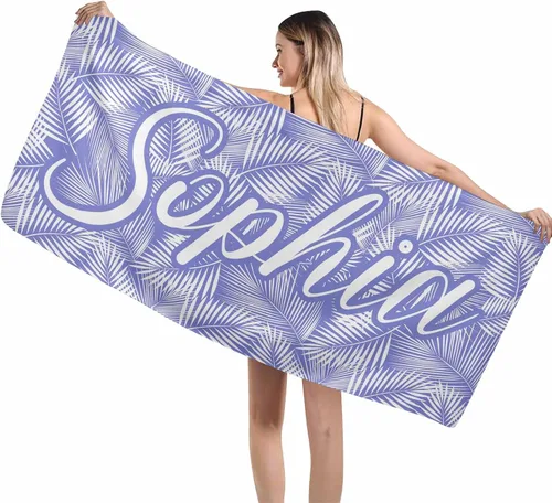 Vista 32 de MyPupSocks Toallas de playa para niñas, toallas personalizadas de teñido anudado con nombres para niños y adultos, toallas de playa personalizadas