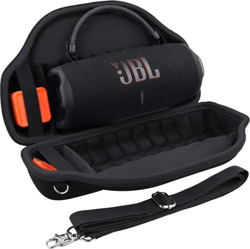 Vista 11 de co2CREA Case for JBL Charge 6 Portable Bluetooth Speaker, Blue Acolchado de espuma de alta densidad, mango reforzado, correa de hombro desmontable