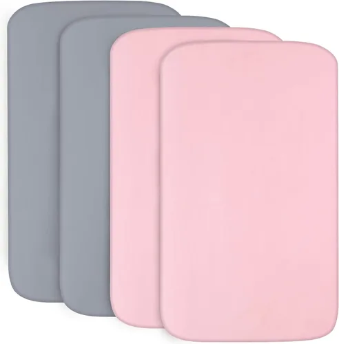 Vista 12 de Juego de 4 sábanas de moisés para bebé, compatibles con 4moms Mamaroo, Regalo y Chicco Close to You Baby Bassinet, ultra suaves y agradables al