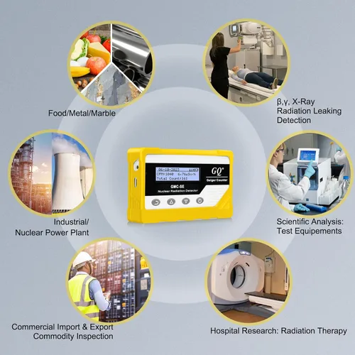 Vista 6 de GQ GMC-SE Geiger Detector de radiación de contador Beta Gamma de rayos X portátil Medidor de monitor de radiación nuclear digital Dosímetro