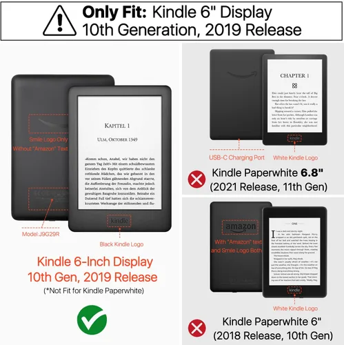 Vista 2 de TNP - Funda para Kindle de 10ª generación - Funda inteligente delgada y ligera con apagado y encendido automático para lector electrónico Amazon