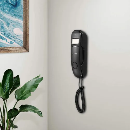 Vista 5 de Ornin T112 Trimline - Teléfono con cable con identificación de llamadas (Negro)