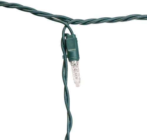 Vista 4 de Novelty Lights Luces LED de Carámbano Verdes, 15 Pies, 150 Bombillas LED M5 en 30 Colgantes con Espaciado de 6 Pulgadas, Colgantes de 12-32", Cable