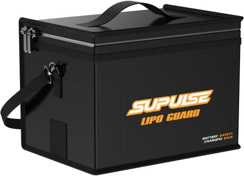 Vista 9 de SUPULSE Lipo Bolsa de batería ignífuga a prueba de explosiones Bolsa de gran capacidad para cargar batería y bolsa de protección de almacenamiento