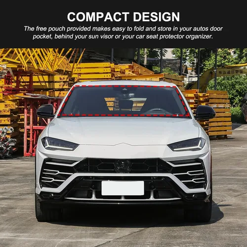 Vista 8 de Parasol para parabrisas delantero Lamborghini Urus 2018-2024, parasol con bloqueo UV, protector de privacidad, protector solar personalizado