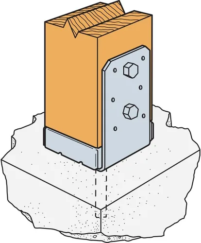 Vista 3 de Simpson Strong-Tie ABU44Z ABU ZMAX Base de poste ajustable galvanizada para 4x4