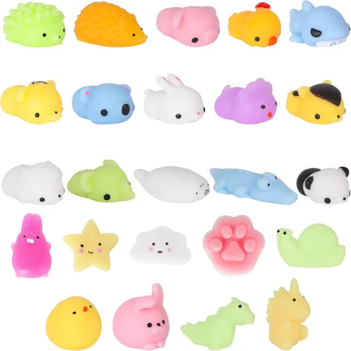 Vista 5 de Mini Mochi Squishies – 24 piezas Fidget Toys con contenedor de almacenamiento – Giggle Zone