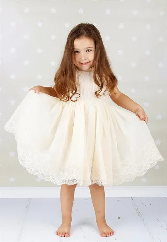 Vista 2 de Bow Dream Vestido para niñas de encaje con flores