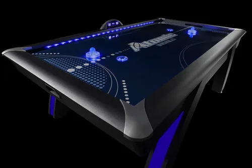 Vista 11 de Mesa de hockey arcade con aire Atomic de 90" Indiglo con luces LED - Incluye discos y empujadores con luz, gris