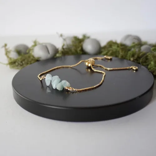 Vista 16 de Designs by Nature Gems Pulsera de piedra natal de cristal hecha a mano, pulsera de bolo de cadena deslizante ajustable, chapado en oro