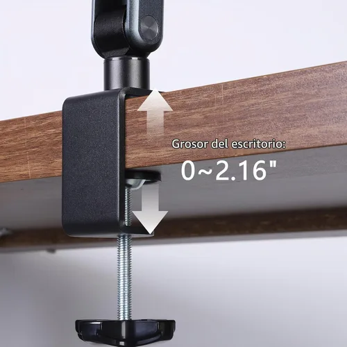 Vista 6 de ASIEIT Soporte para libros con abrazadera de escritorio, soporte de aluminio para libros de altura y ángulo ajustables, soporte para libros de Negro