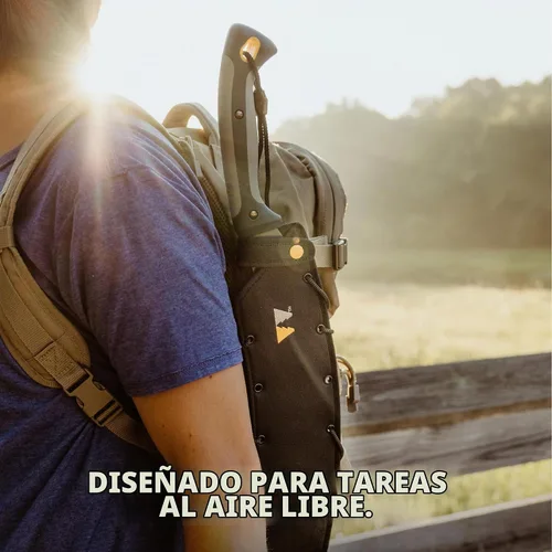 Vista 3 de Woodland Tools Machete resistente – Hoja curvada Parang de 16 pulgadas con espiga completa, mango ergonómico y funda de nailon balístico – Cortador