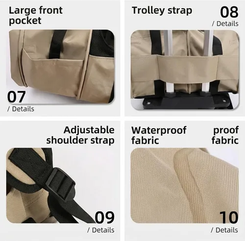 Vista 6 de Dog Backpack Carrier – Comfortable Travel Bag for Pets –Khaki