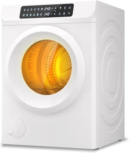 Vista 9 de VCJ Secadora de ropa portátil para apartamento, secadora de ropa eléctrica compacta de 10 libras con tambor de acero inoxidable, 1.5 pies cúbicos