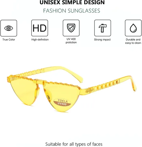 Vista 6 de OLIN Yoela Triangle Rimless Sunglasses One Piece Colored Transparent Sunglasses For Women and Men