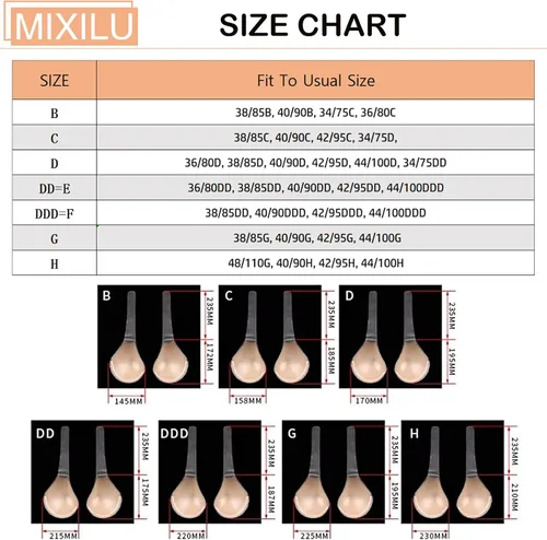 Vista 4 de Sujetador adhesivo para senos grandes, brasier invisible con cinta de silicona, brasier push up con correa