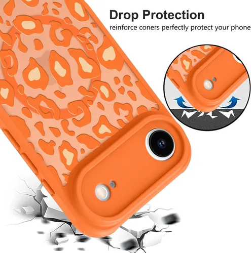 Vista 12 de KANGHAR - Funda compatible con iPhone 11, diseño de leopardo negro, textura de neumático antideslizante, a prueba de golpes, funda protectora