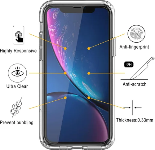 Vista 8 de Luvvitt Clear View - Carcasa diseñada para iPhone 11 Pro + protector de pantalla de vidrio templado para Apple iPhone XI 11 Pro de 5.8 pulgadas