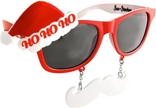 Vista 9 de Sun-Staches Holiday Dress-Up Sunglasses, Christmas Costume Accessory Lil Santa
