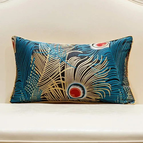 Vista 8 de Avigers - Fundas de cojín de 18 x 18 pulgadas, diseño de plumas de pavo real plateadas en azul claro, fundas de almohada de lujo, fundas de almohada
