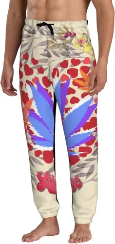Vista 2 de Pantalones deportivos con estampado floral de calavera para hombre, pantalones deportivos divertidos y casuales para entrenamiento