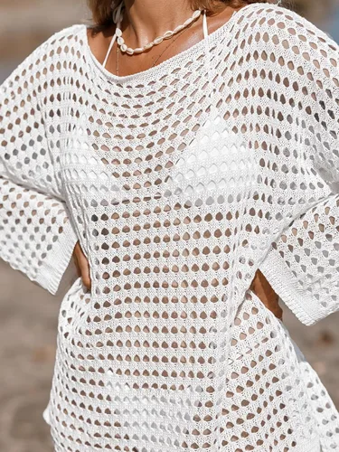Vista 5 de CUPSHE Traje de baño de manga larga con hombros caídos para mujer, ropa de playa 2024