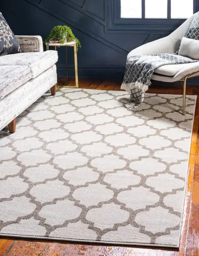 Vista 35 de Unique Loom Trellis Collection - Alfombra de área de Filadelfia, rectangular de 2 pies 2 pulgadas x 3 pies, color morado y marfil