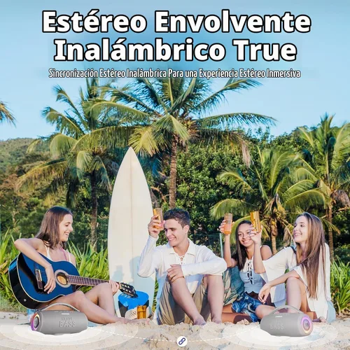 Vista 6 de HEAVY BASS Altavoces Bluetooth Inalámbrico 60W 20H IPX6 Al Aire Libre