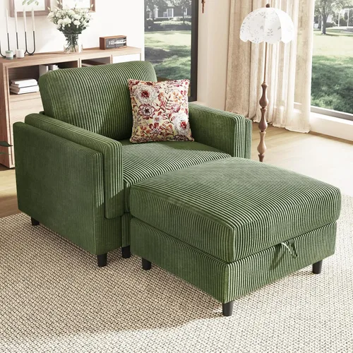 Vista 10 de Sofá de dos plazas para sala de estar, sofá modular pequeño seccional, color beige Cómoda silla de sala de estar con asiento profundo, sofá de 2