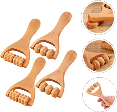 Vista 8 de 1 Unidades Rodillo Facial Cuerpo Er Auto Pierna Brazo Alivio de la Mano Pie Ers Masaje Masaje de Tejidos Masaje Mujeres Cuello Cara DIY Madera