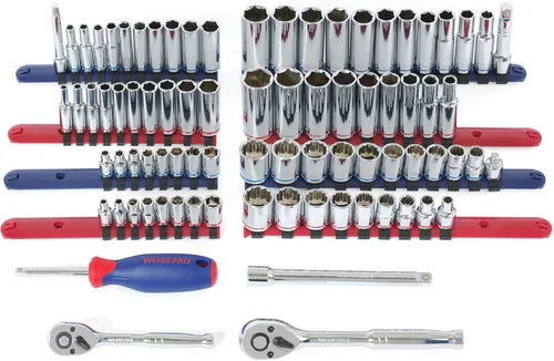 Vista 2 de WORKPRO Kit de herramientas de reparación del hogar de 322 piezas + kit de taladro/destornillador inalámbrico DEWALT 20V Max (DCD771C2)