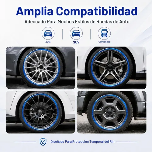 Vista 6 de Cabilock Cinta protectora de llanta de 1 rollo para ruedas de coche, película protectora de llanta PE, fácil instalación, cubo de protección