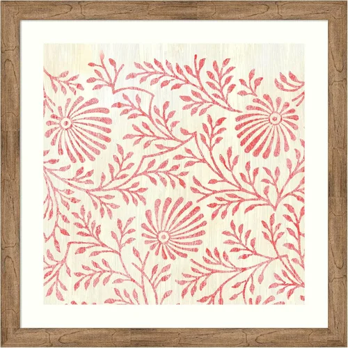 Vista 9 de Amanti Art Lienzo decorativo para pared enmarcado de 24 x 24 pulgadas, patrones desgastados en rojo VII por June Erica Vess, arte de pared