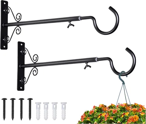 Vista 16 de BOLITE Colgadores de plantas, soportes colgantes de 6 pulgadas para plantas al aire libre o interior, ganchos de pared para colgar comederos