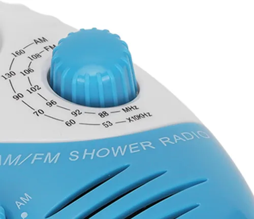 Vista 8 de Radio de ducha Am Fm, radio impermeable para radio portátil AM FM, tipo gancho portátil, transmisión, música, altavoz de ducha, radio, azul