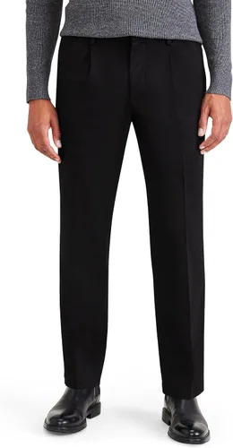 Vista 24 de Classic Fit Signature - Pantalones Iron Free de color caqui con Stain Defender - Plisados (Regular y Big & Tall)