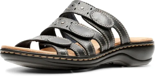 Vista 6 de Clarks Leisa Cacti Q Sandalia tipo chancleta para mujer Cuero negro