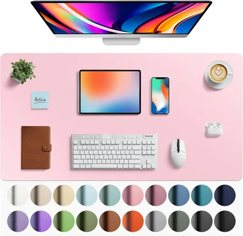 Vista 239 de Aothia - Protector de escritorio de cuero sintético grande, base antideslizante para mouse y superficie para escribir, impermeable, fácil de Agua