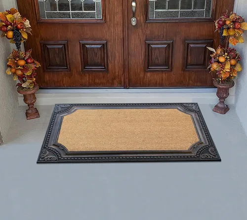 Vista 4 de A1HC - Tapete para puerta de entrada, 24 x 39 pulgadas, duradero, grande, para exteriores, antideslizante, con parte trasera de goma, perfil